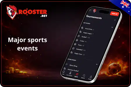 Rooster bet Casino Major sports events