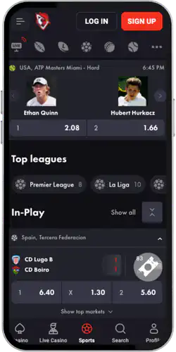 Roosterbet Casino Go to the sports betting section